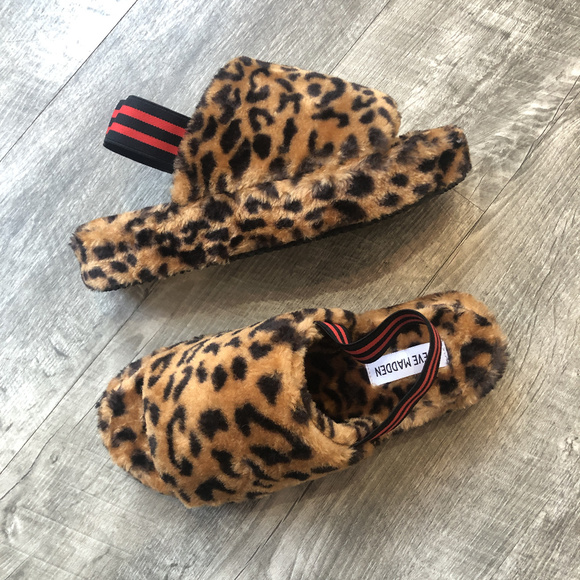 Steve Madden Shoes - LAST PAIR! Steve Madden Fuzz Slippers Leopard  7
